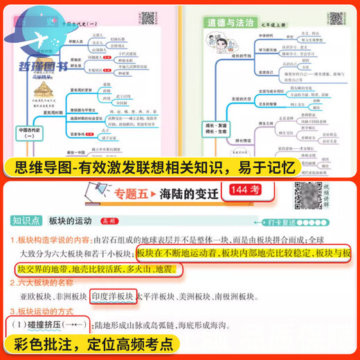 2024 Seconds of recording, junior high school and junior high school four-door one-book, People's Education Edition, Political History and Geography Knowledge Points, Shorthand, Grade 1, 27 and 8th grade test points, Must memorize high-frequency test points, 5 minutes before going to bed, 10 answer templates, Hanzhi simple tricks, Junior high school and junior high school four-door [directly posted by publisher] General