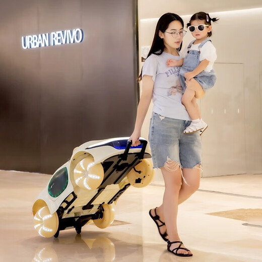 Chichengtong children's electric car four-wheeled four-wheel drive remote control swing charging toy stroller for boys and girls, light green (four-wheel drive + large battery + wheel light)