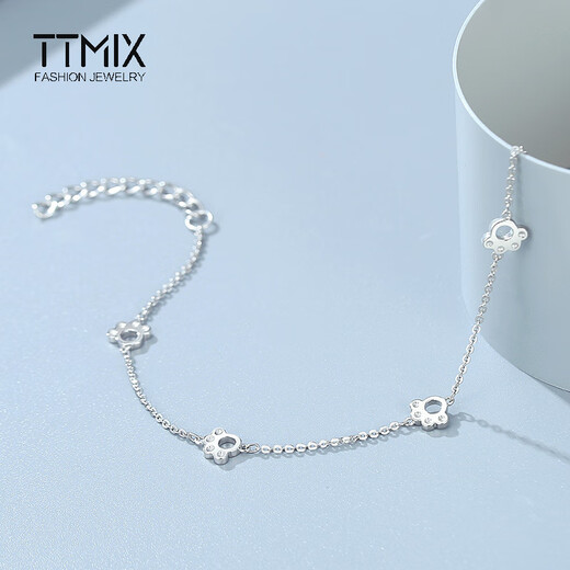 TTMIX cute cat claw platinum bracelet sweet pt950 platinum bracelet birthday gift for girlfriend 3.9-4.1g 16+3cm