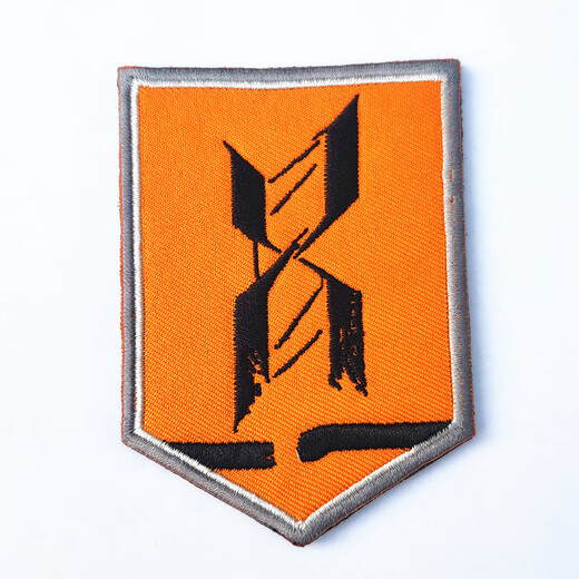 He Jiagong Arknights Rhode Island Rheinland Black Steel Embroidered Velcro Badge Armband Morale Badge Backpack Black Steel 5X8cm