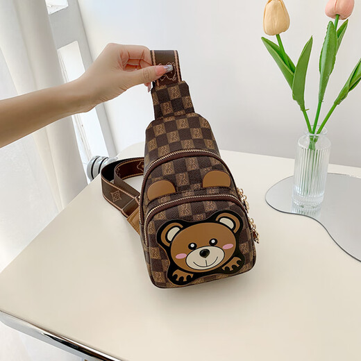 North bag fashion small bag new versatile playful and cute shoulder messenger bag casual chest bag birthday gift to girlfriend coffee color