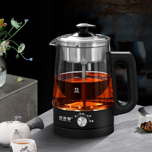 Pupan Extra Large Health Pot Steam Tea Kettle Large Capacity Fully Automatic Household Tea Maker Extra Large Tea Stove Health Insulation 1.8 Liter + Descaler