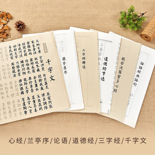 Liupintang Heart Sutra copybook fountain pen style calligraphy copybook meditation small regular script copy practice sticker book adult soft pen red calligraphy sutra hand copy half-cooked 90 times set