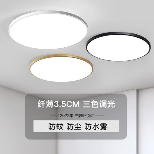 Yongzhi Lámpara de techo LED redonda atmosférica dormitorio habitación balcón pasillo pasillo baño Guangdong Zhongshan Guzhen lámpara 23 CM lámpara blanca tri-prueba luz blanca