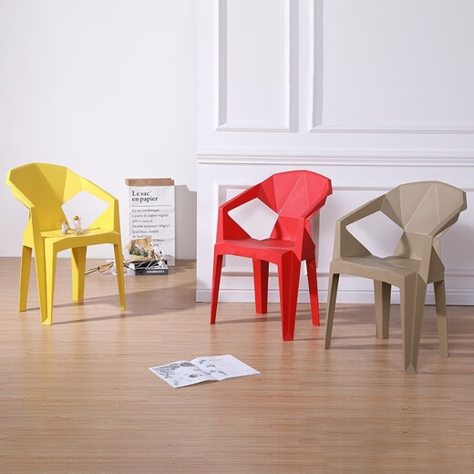BEYZK plastic backrest chair diamond chair household food stall outdoor dining table and chairs night market stall midnight snack thickened stool Xiaohong brown extra thick load-bearing 650Jin [Jin equals 0.5kg] starting from 4 pieces