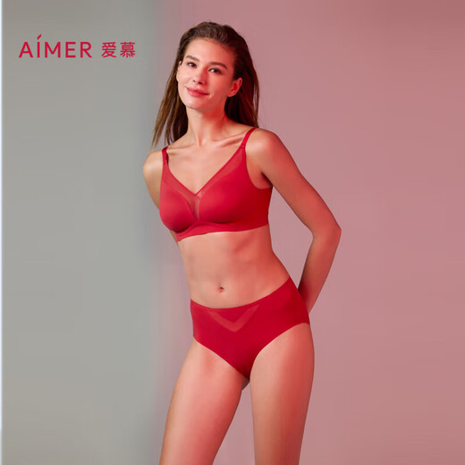 Aimu Oxygen Patch Wireless Bra Wedding Red Set AM179353 Aimu Red 165