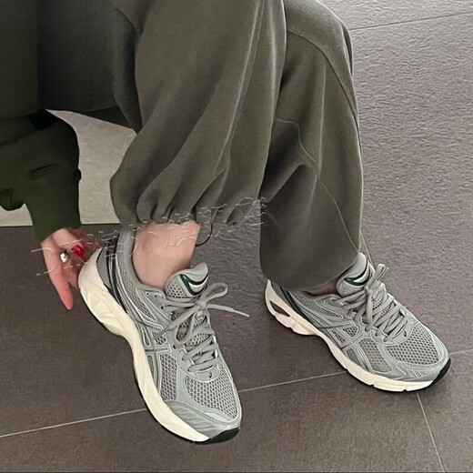 亚瑟士（asics）gt2160夏季男鞋复古银色跑步鞋女鞋情侣休闲运动鞋 1203A275-022【灰绿】 44
