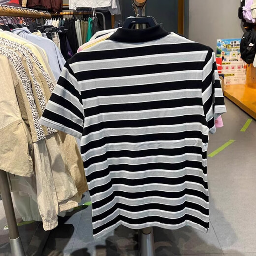 耐克（NIKE）短袖男装2025夏季新款健身训练运动服时尚翻领POLO衫透气休闲T恤 FN3897-010黑白条纹 L
