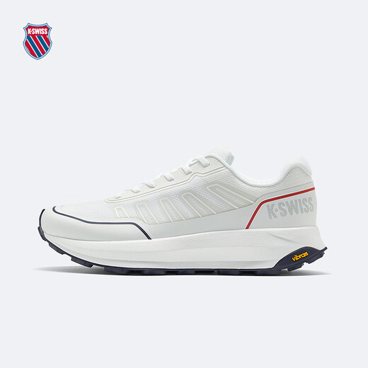 KSWISS [gleicher Stil in der Show] Herrenschuhe für Herren Sommergitter atmungsaktiven neuen modischen und trendigen lässigen Laufschuhen 9272 113 Wimbledon White/Navy Blue/Grey Red 41