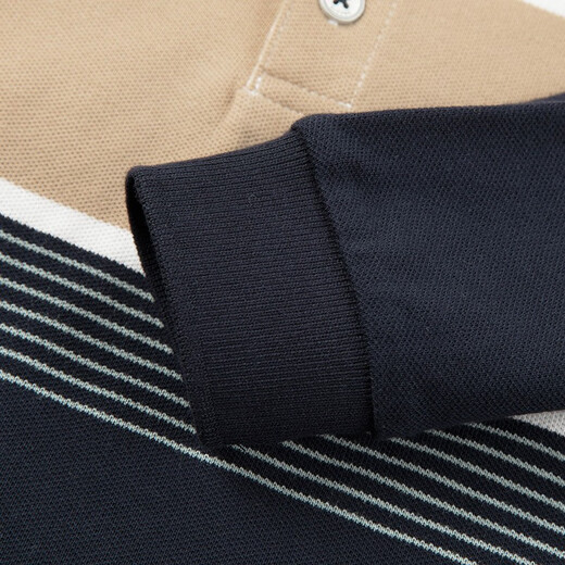 HAZZYS brand children's clothing boys' POLO shirt autumn new soft elastic lapel simple casual long-sleeved POLO shirt navy 145