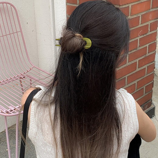 Sarah Deer Korean France gold label blogger's same style small U-shaped hairpin French princess head ball head flower bud hair plug 2, blue mermaid