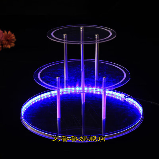 He Jiagong champagne tower cup new champagne tower wedding props three-layer round acrylic wine tower shelf birthday hotel pie thickened champagne cup 22 pieces