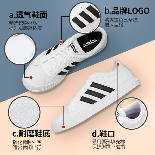 Adidas Herrenschuhe Herbst Herbst Atmungsfreie Mode-Kee-resistente Leinwand Low Top Wear-Resistant Sports Schuhe Casual Schuhe AW3889/Canvas Style/White 41