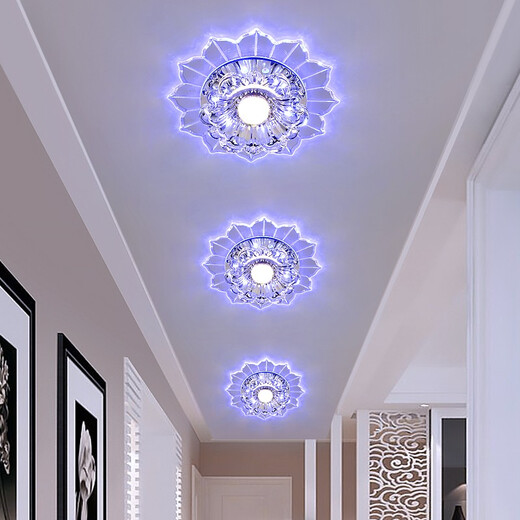 Jinglei LED coloré allée lumière couloir lumière salon couleur spot downlight intégré cristal hall d'entrée lumière d'entrée LED 5 watts avec lumière blanche haute luminosité installation dissimulée