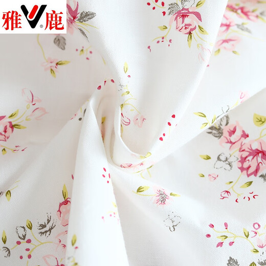 
Yalu cotton twill pajamas for women in spring and summer thin long sleeves fresh floral woven pure cotton pajamas home clothing set Yellow 6636 Lemon XL (170)