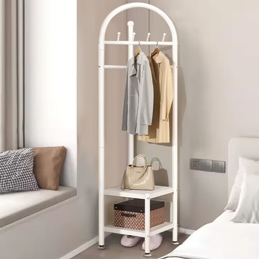 Zhuobo coat rack floor-standing clothes rack bedroom living room clothes rack corner rack storage rack storage rack BZJ white