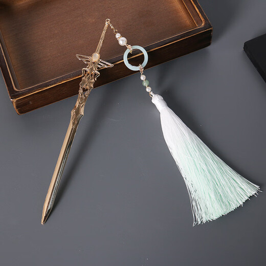 Rong Xia sword hairpin, tassel hairpin, ancient style Hanfu accessories, decorative styling headwear, hairpin, hairpin, simple ancient style, sword hairpin pendant, tassel style.