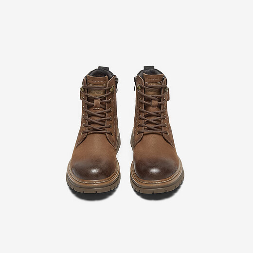 
Bestou winter new style shopping mall same outdoor sports workwear Martin boots thick heel men's short boots AEF01DD4 brown 40