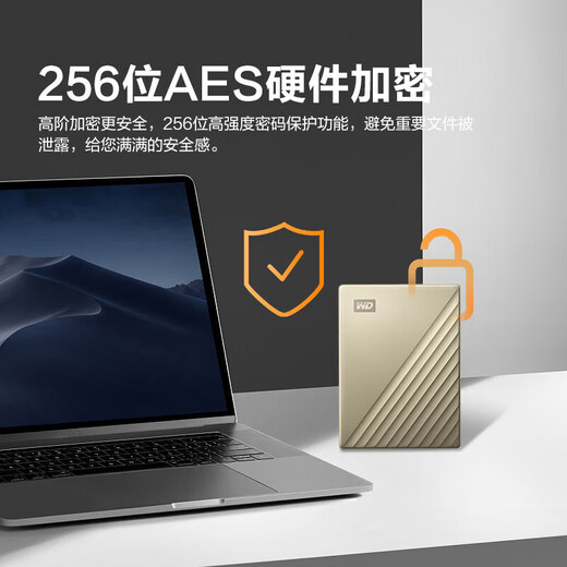 Western Digital (WD) mobile hard drive type-c interface My Passport Ultra 2.5-inch mobile hard drive Elite model-Gold 5TB /WDBFTM0050BGD