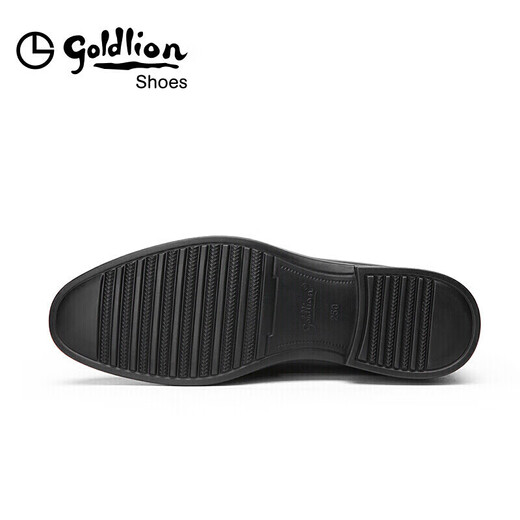 Goldlion Men's Shoes Business Casual Formal Shoes Autumn Comfortable Lightweight Fashionable Leather Shoes 50383013701A-Black-40 Size