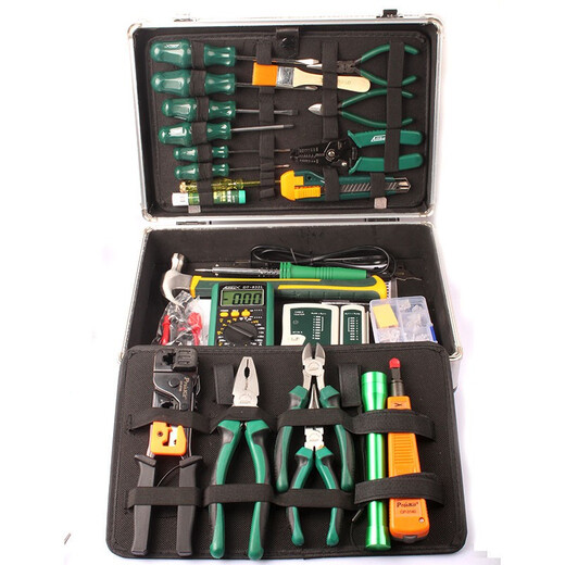YP Combination Set Monitoring Telecommunications Cabling Toolbox Multimeter Network Clamp Upgraded YP-46-piece Network Cable Tester Set