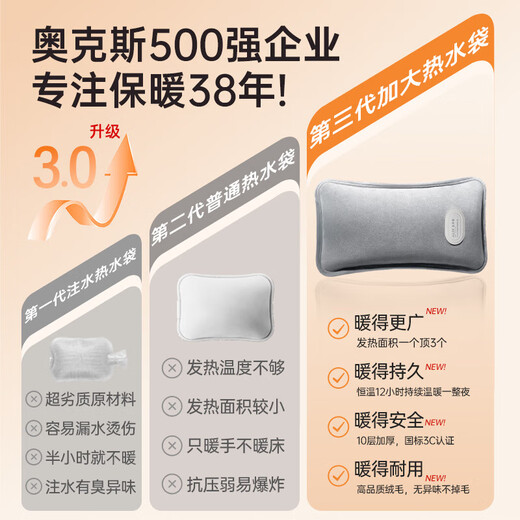 AUX large size is hotter丨For quilt, hot water bottle hand warmer, warm water bottle, baby warmer, charging, explosion-proof quilt strip, one-piece, mercerized fabric, cartoon dog + 3C certification + explosion-proof, no odor