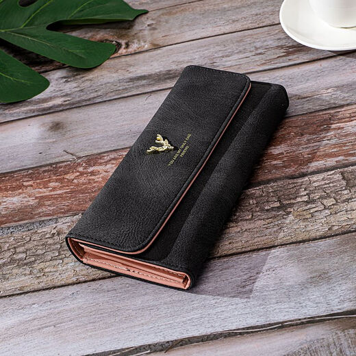 KuQIDAISHU Long Wallet Women's Frosted Cover Wallet Soft Wallet 2025 New Fashion Retro Large Capacity Hand Holding Bag Red