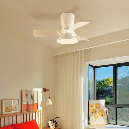 
Weather vane modern simple children's room fan light bedroom ceiling fan light frequency converter electric fan chandelier silent household integrated light fan frequency converter 32-679B black ceiling-deep wood grain light change remote control