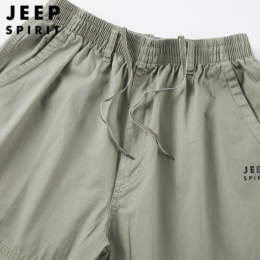 Jeep吉普休闲裤男中年夏季新品薄款纯棉宽松直筒工装裤多口袋直筒裤 浅灰色 XL（建议140-160斤）