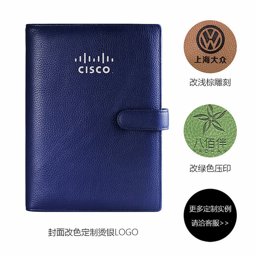 PAPERBOAT genuine leather notebook handmade loose-leaf first-layer cowhide notepad business simple high-end office meeting records Our company's gift notebook cover can be customized with logo A5 business black-open (soft pebbles including lining cloth)