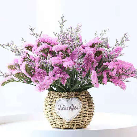 AIMAN Yunnan Flowers Dried Flower Bouquet Forget-Me-Not Lover Grass Combination Starry Gypsophila Living Room Real Flowers Flower Arrangement Home Furnishings Pink + Grass About 30 Pieces Not Included in the Flower Basket