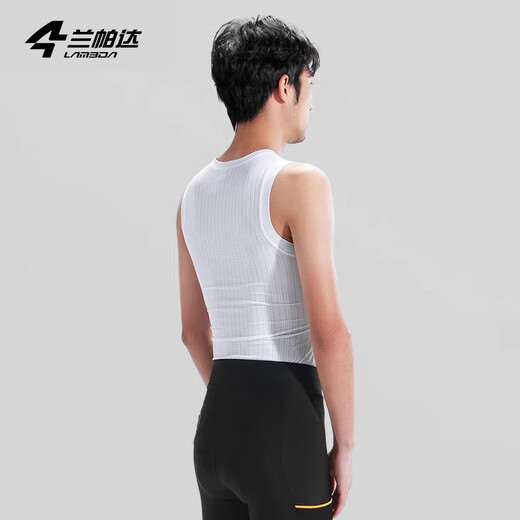 Lampada sweatshirt men's cycling vest base layer quick-drying sweat-wicking cycling jersey road cycling clothing underwear vest (white) 3XL (80-90kg)