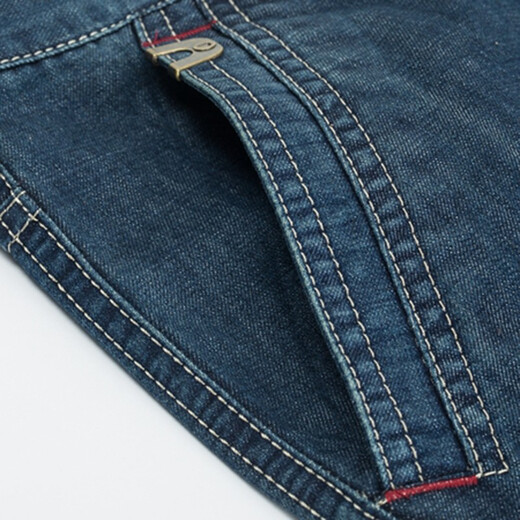 JEEP SPIRIT Jeep Casual Denim Shorts Men Loose Multi-Pocket Straight Working Shorts Summer Men's Cropped Pants 753 753 Dark Blue Size 2 Foot 5