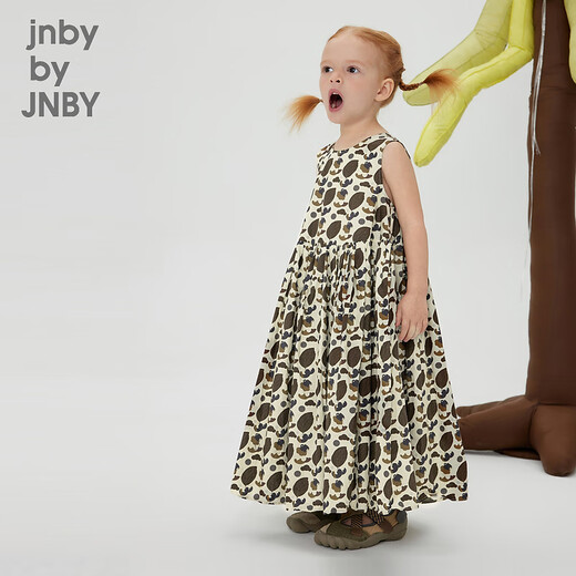 jnby by JNBY江南布衣童装无袖连衣裙夏可爱图案休闲中长款裙子女童1N5G12350 248杂咖 110 cm