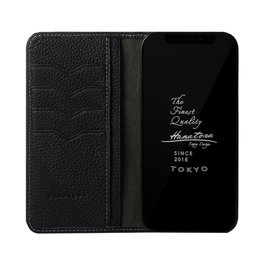 HANATORA iPhone17/16/15Promax mobile phone case genuine leather flip cover Apple 14Pro mobile phone case light luxury leather case high-end business men and women high-end all-inclusive anti-fall Air black丨first-layer cowhide iPhone 17 ProMax