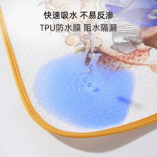 隔尿垫婴儿童防水透气可水洗尿布宝宝隔夜大尺寸月经姨妈床垫 春华秋实-7A升级款 建议备2-3条  100x80cm