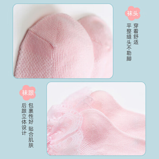 Jiuaijiu Children's Socks Girls Lace Princess Socks Cotton Socks Little Girls Latin Dance Socks Student Socks Performance White Socks White Mesh Breathable Lace Style 2 Pairs 13 years and above XL recommended foot length 22-25cm