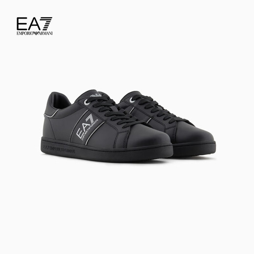 Emporio Armani / Armani Flagique officielle EA7 / NOUVEAU hommes et femmes couples chaussures de carte sportives chaussures décontractées 2025 Summer M826-Black / Silver 40
