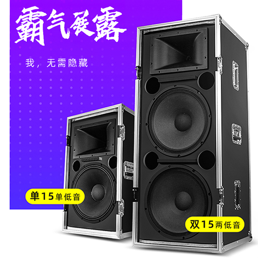 浮洛德舞台音响套装单12寸双15寸\/18寸低音炮铝包边音箱演出航空箱大功率婚庆 725音箱/双15寸 钕磁