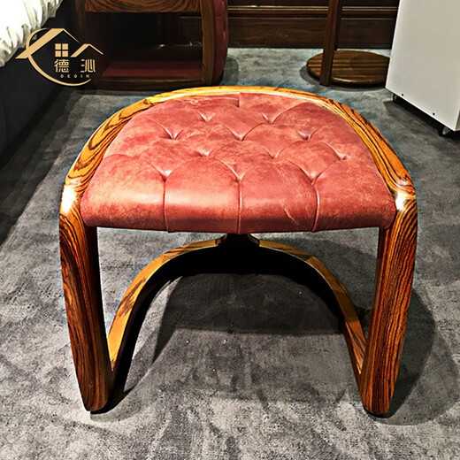 Deqin Contact customer service to get the factory price Kunzhi Ebony Wood Dressing Table Full Solid Wood Dressing Table Dressing Stool Dressing Table Stool Genuine Leather Combination Italian Post-Modern High-end Luxurious Bedroom Furniture African Zebra Wood 160*60*77cm Dressing Table
