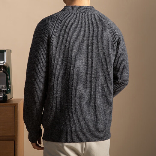 Wirpta high-end brand men's sweater 2025 winter new style young and middle-aged fashion loose single-breasted thickened jacket men's dark gray (ready in stock) 2XL 180 (suitable for 150-165 Jin Jin equals 0.5 kg)