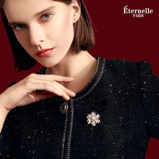 Eternelle French Snowflake Series Simple Versatile Brooch Temperament Jacket Pin Cardigan Button High-end Corsage Silver