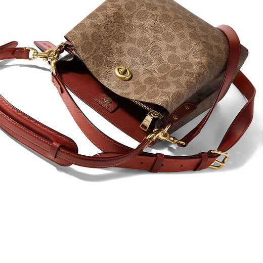 
CoaCH (COACH) women's bag Willow 22 classic LOGO printed bucket bag portable crossbody shoulder bag brown C3890B4NQ4