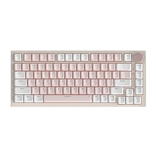 
This hand mechanical keyboard for girls pink wired keyboard wireless Bluetooth three-mode high-value Gasket soft elastic structure desktop laptop tablet game typing office keyboard tulip white powder (green axis-mixed light) wired version + Gasket structure