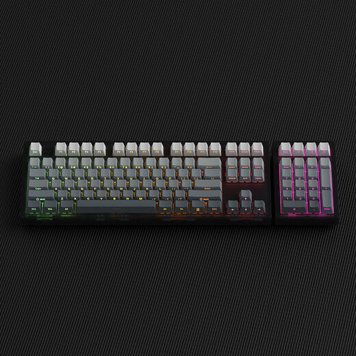 Belly Spirit MK870Pro/MK-Pad 108-key Blackberry side engraving mechanical keyboard Three-mode Obsidian Bluetooth wired wireless Bluetooth customized computer game office Three-mode Obsidian (including MK-Pad)-Polar Day side engraving TTC fast silver axis V2