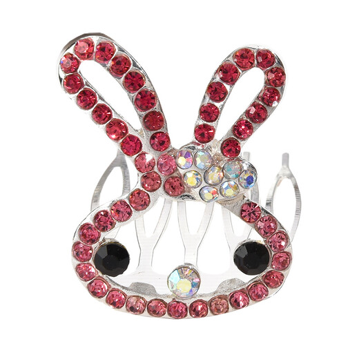Mädchen 'kleine Krone Tiara Kinderbaby Krone Haarnadel Haare Kristall Haare Hair Clip Prinzessin Geburtstagskarte Süße Haarzubehör Frauen 52# ​​Krone rotes Kaninchen 3-teiliger Set 1)