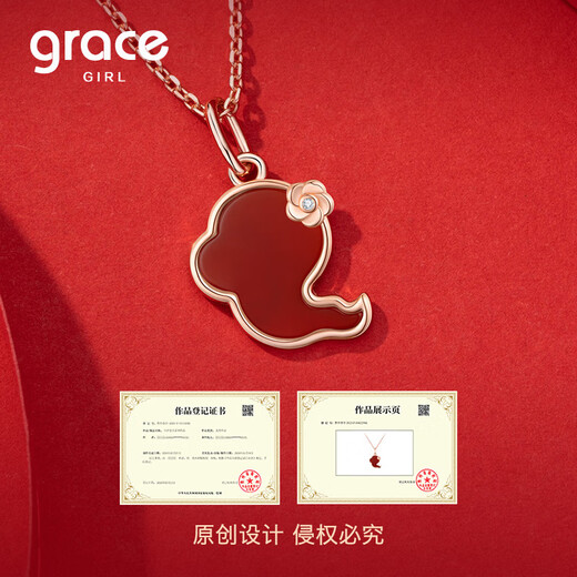 Grace Girl Real Diamond Cute Snake Necklace Female Zodiac Year Clavicle Chain Zodiac Pendant Chinese Valentine's Day Birthday Gift for Girlfriend