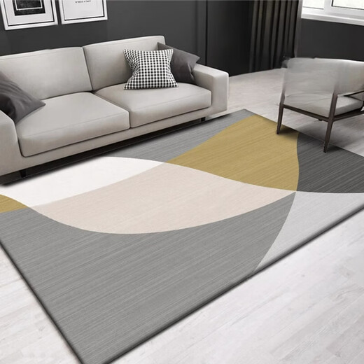 Yonghuan Teppich Wohnzimmer 2024 neuer Stil kostenloser waschbarer und abwischbarer Sofa Bodenmatte Schlafzimmer Feeling Haushalt Licht luxuriöser wasserdichtes Tea-Decke Einfach Nr. 15601 1 Stück 80 cm*120 cm (wasserdicht und färbend)