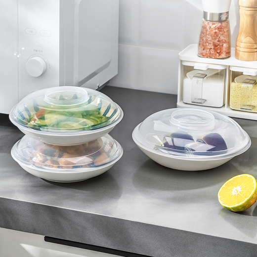 普诺尔 食品保温盖微波炉加热盖剩菜盖圆形耐高温碗盖防油溅冰箱保鲜盖 大号2个+中号2个+小号2个