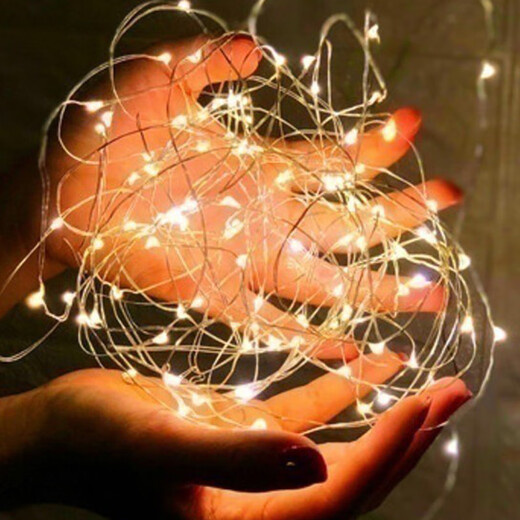 Yuanbo LED light string small white box light string lighting three-speed adjustable outdoor copper wire light strip 3 meters warm color (shipped from Beijing warehouse)